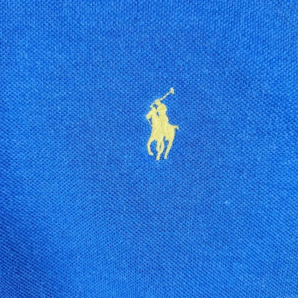 Polo Ralph Lauren Blue Short Sleeve Polo Shirt Size XL‎ Yellow Pony